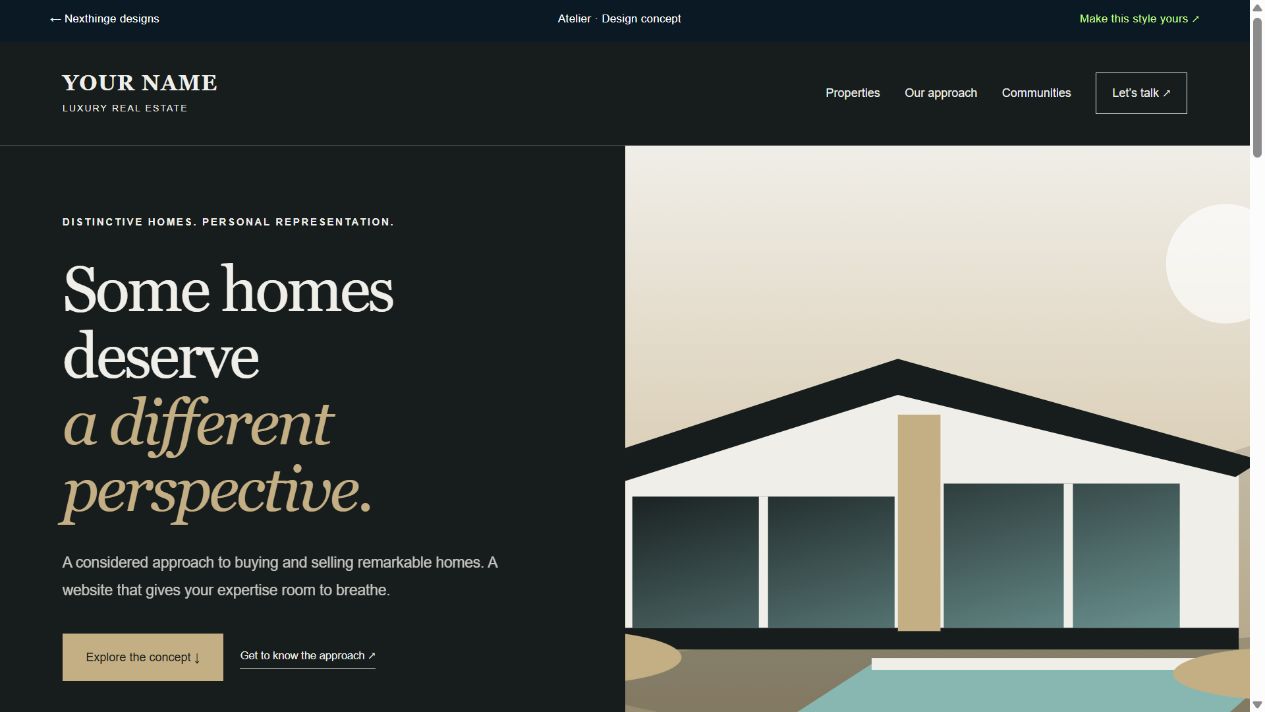 Atelier luxury editorial website preview