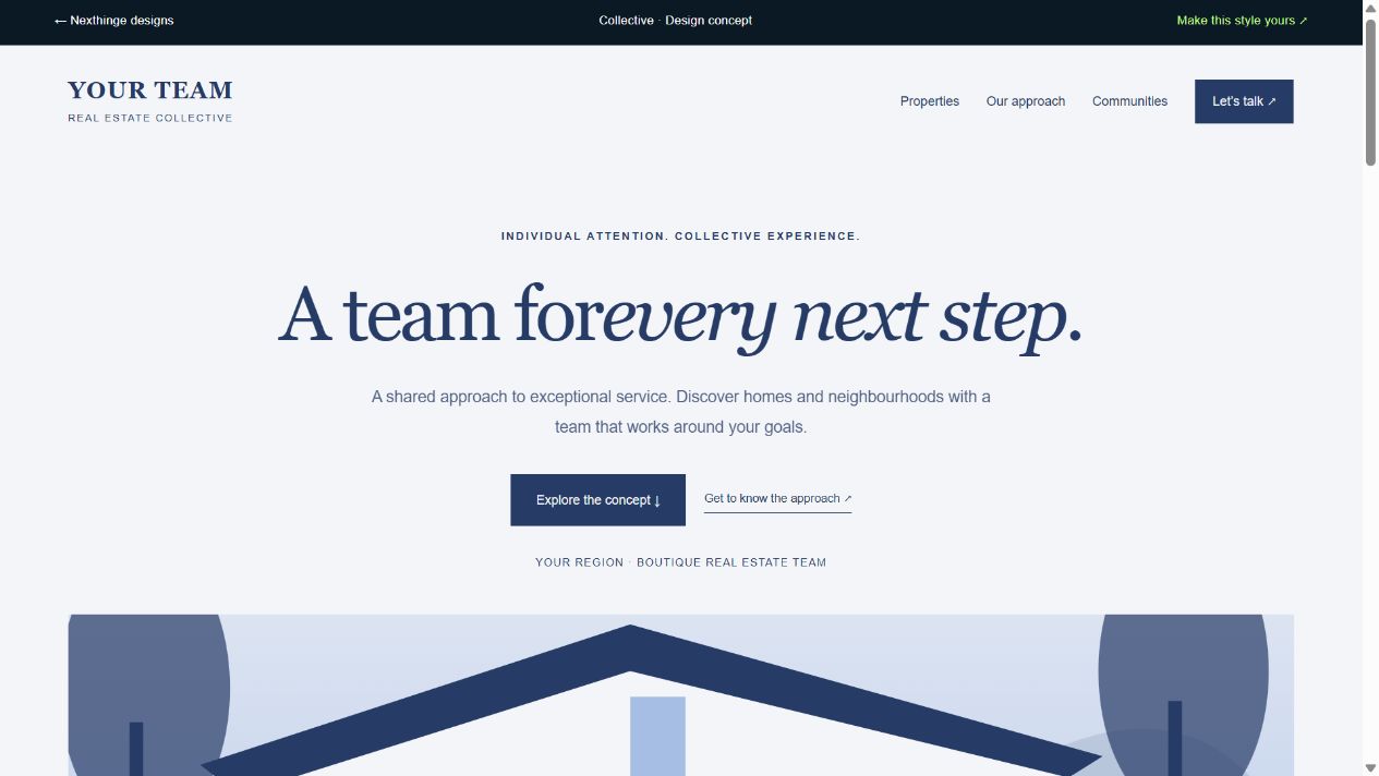 Collective boutique team website preview