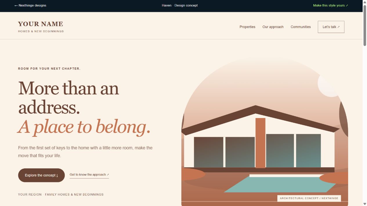 Haven family & lifestyle website preview