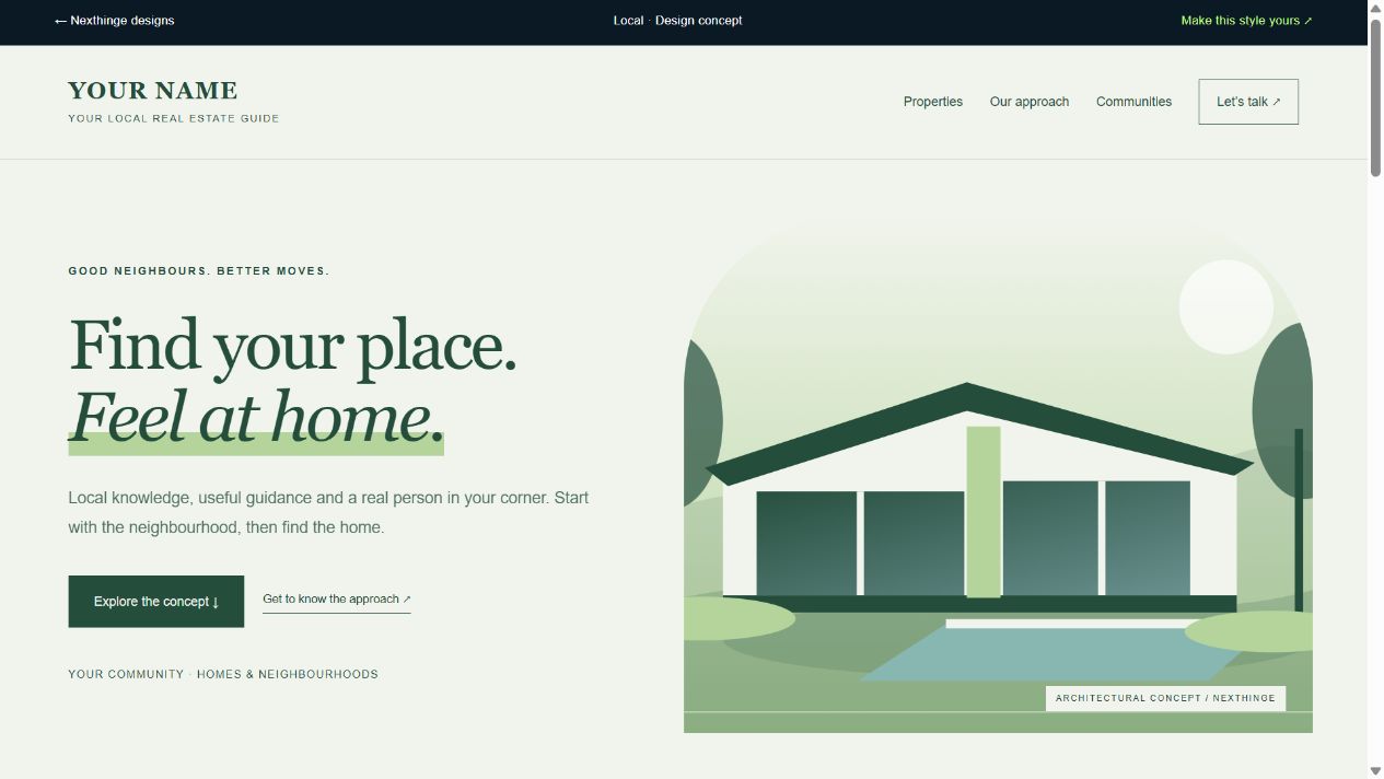 Local neighbourhood specialist website preview